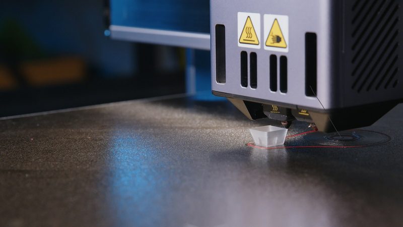 A laser machine cutting a material